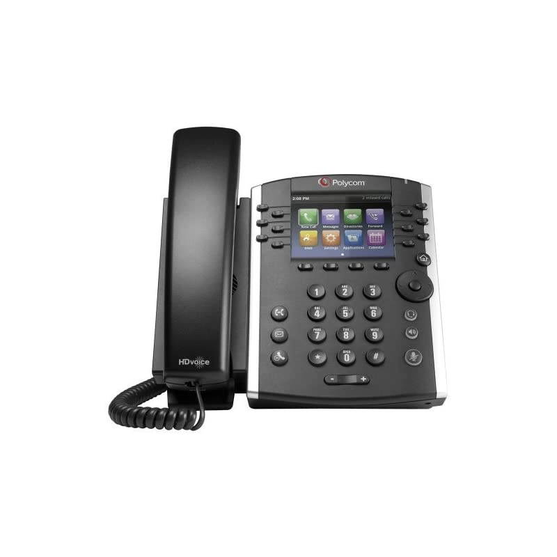 VVX 401 Corded Business Media Phone System 12 Line PoE 220048400001 AC Adapter Included Replaces VVX 400 Renewed