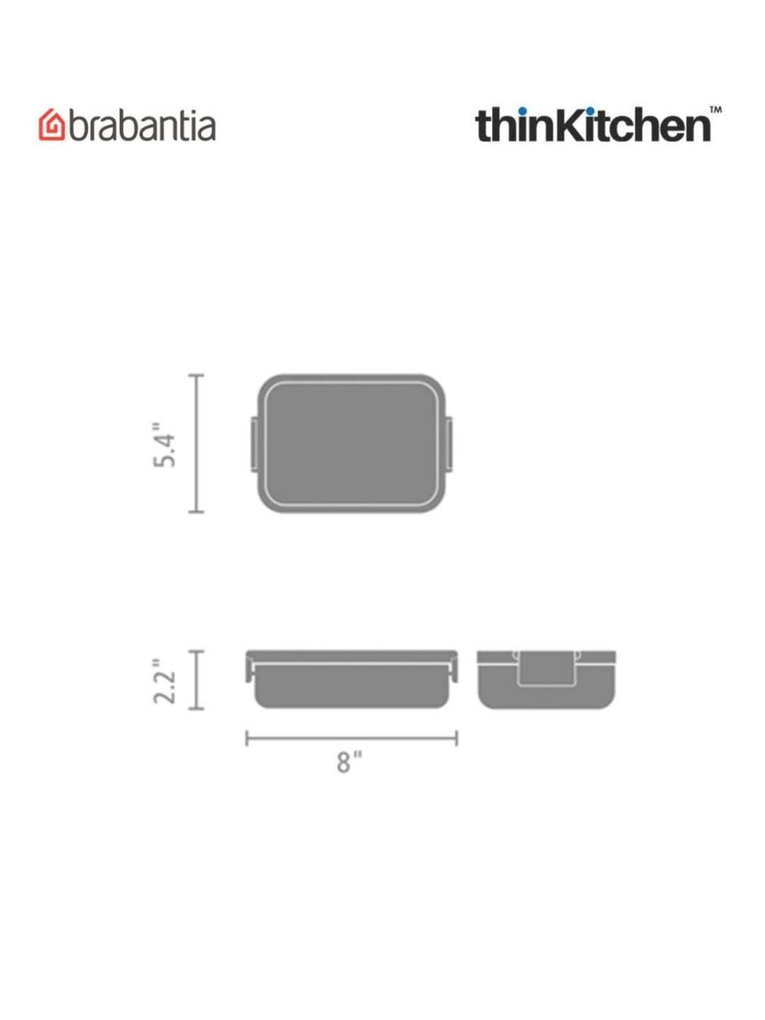 Brabantia Dark Grey Plastic Make & Take Medium Lunch Box (1.1 L)