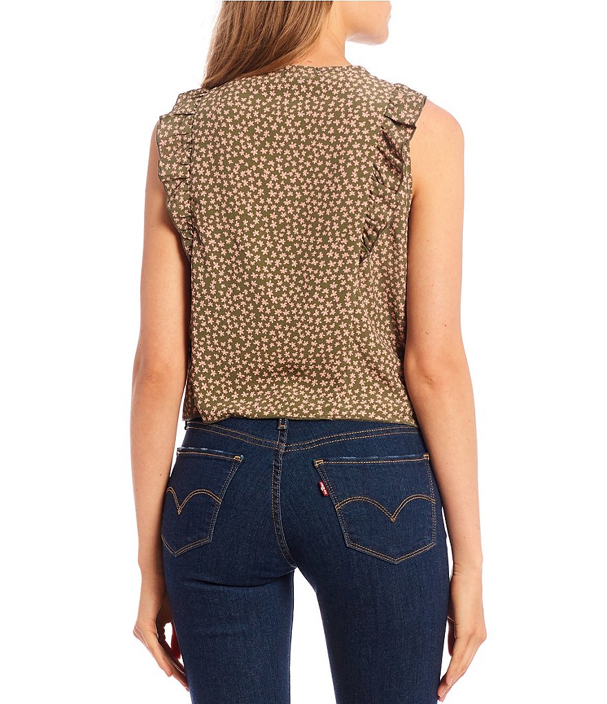 Originality Floral Flutter Sleeve Top