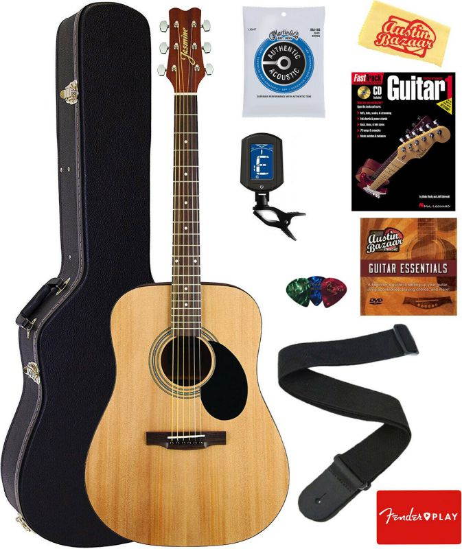 Jasmine S35 Dreadnought Acoustic Guitar - Natural w/ Hard Case