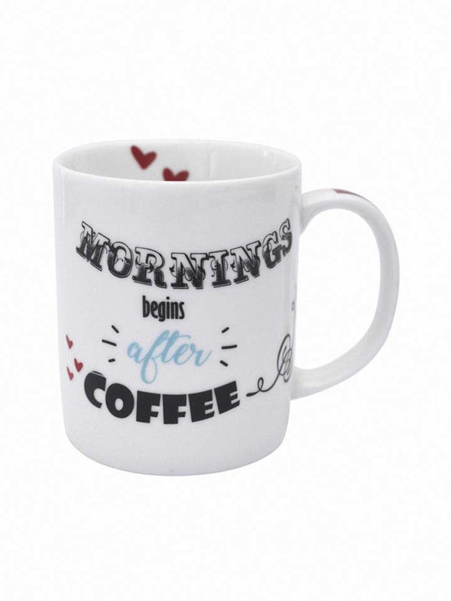 Goodhomes White Porcelain Coffee Mugs (350 ml) - Set of 4