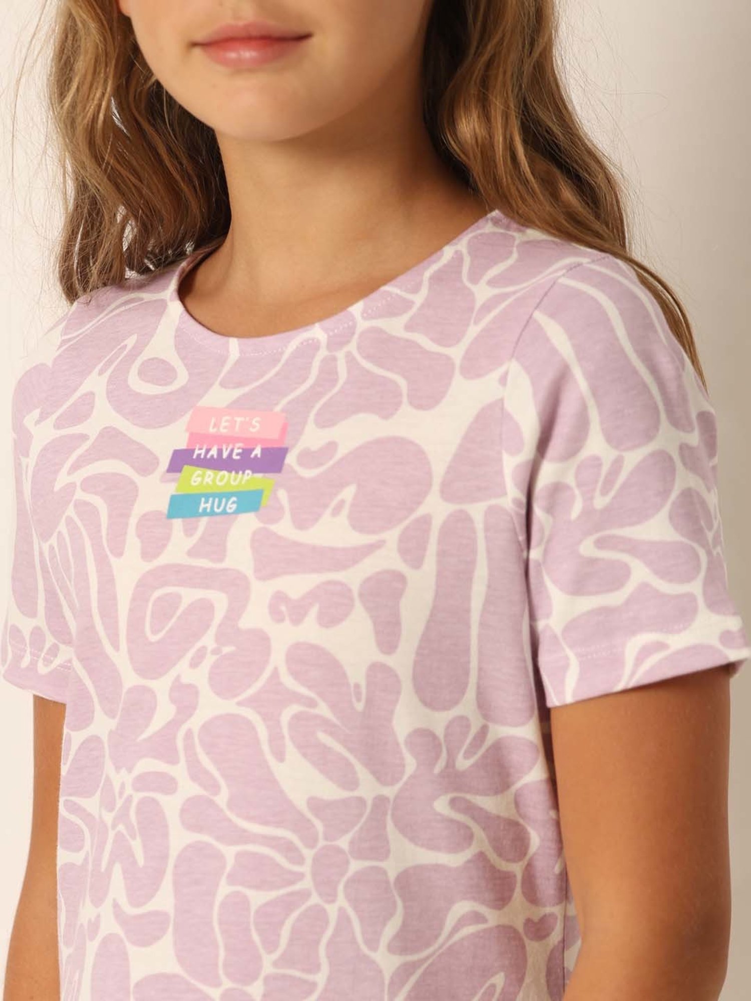 VERO MODA GIRL Pink Cotton Printed Dress