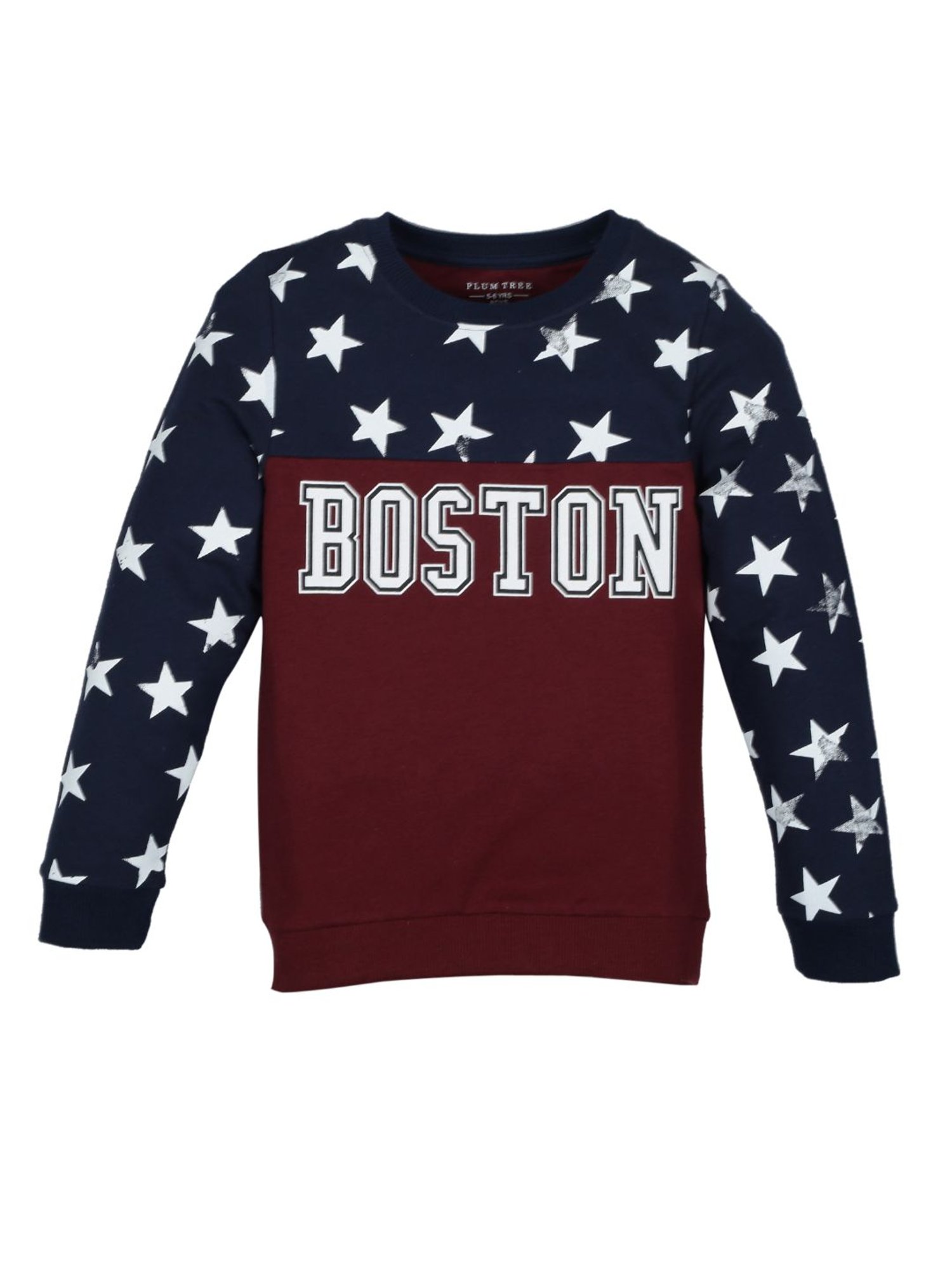 Plum Tree Kids Red & Navy Color Blocked  Sweatshirt