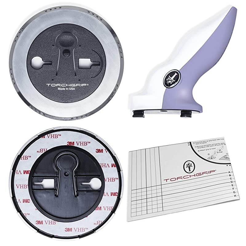 Universal Tablet Stand and Tablet Handle Compatible with iPad, Samsung and Most Other Tablets (White/Purple)