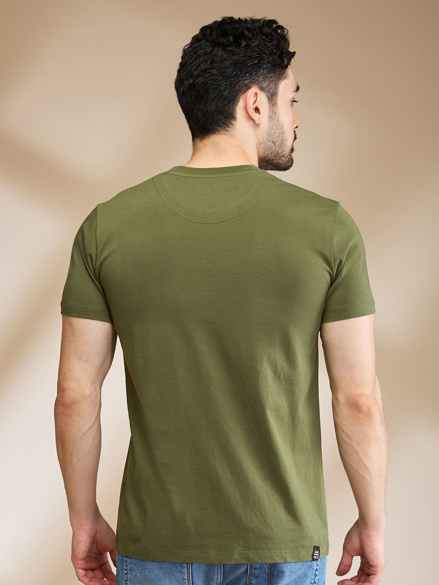 Being Human Dark Green Regular Fit Printed T-Shirt