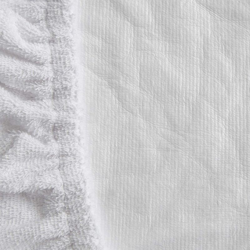 JumpOff Jo Crib Mattress Protector - Terry Cotton and Waterproof Mattress Cover for Standard Sized Cribs - 28 x 52 Inches - White