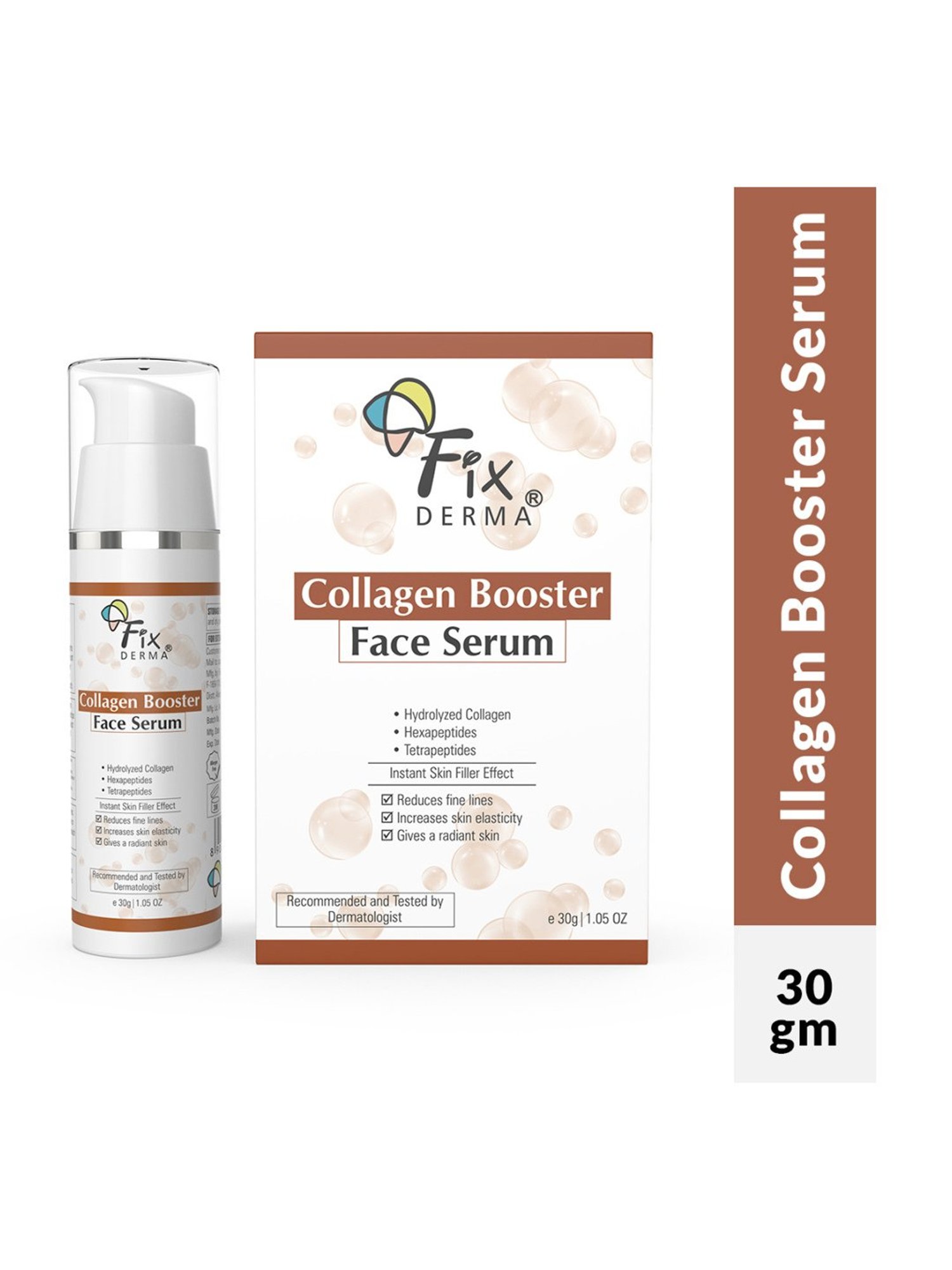 Fixderma Hydrolyzed Collagen Booster Face Serum for Men & Women - 30 gm