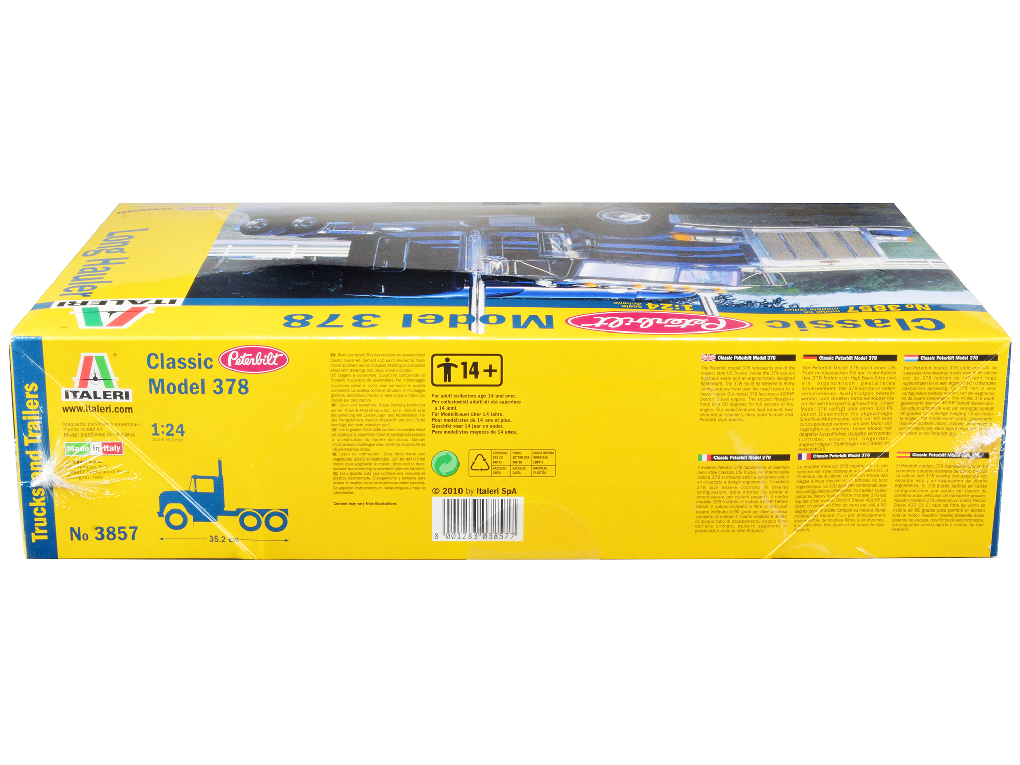 Skill 4 Model Kit Peterbilt 378 Long Hauler Truck Tractor 1/24 Scale Model by Italeri