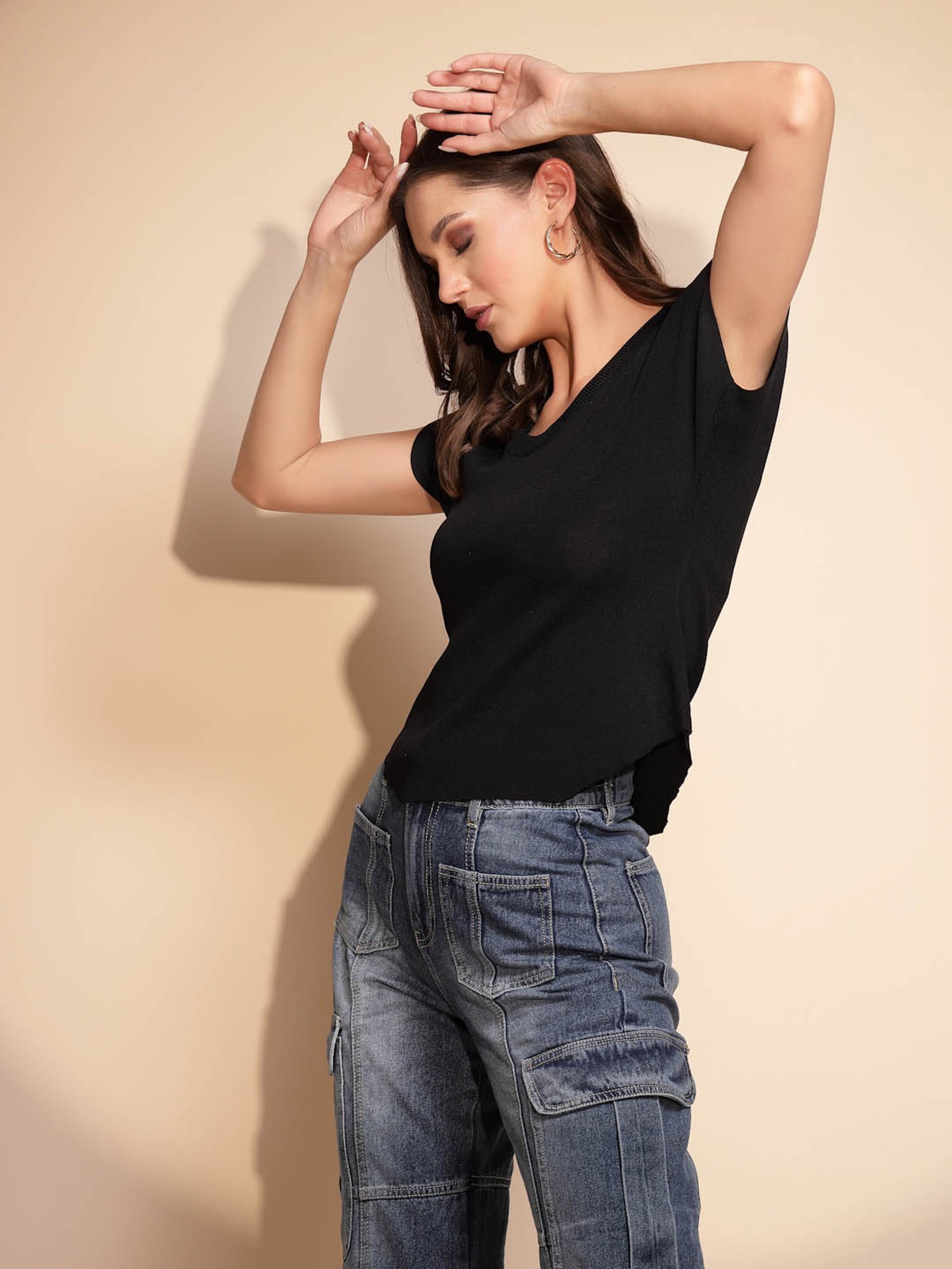 Global Republic Black Regular Fit Top