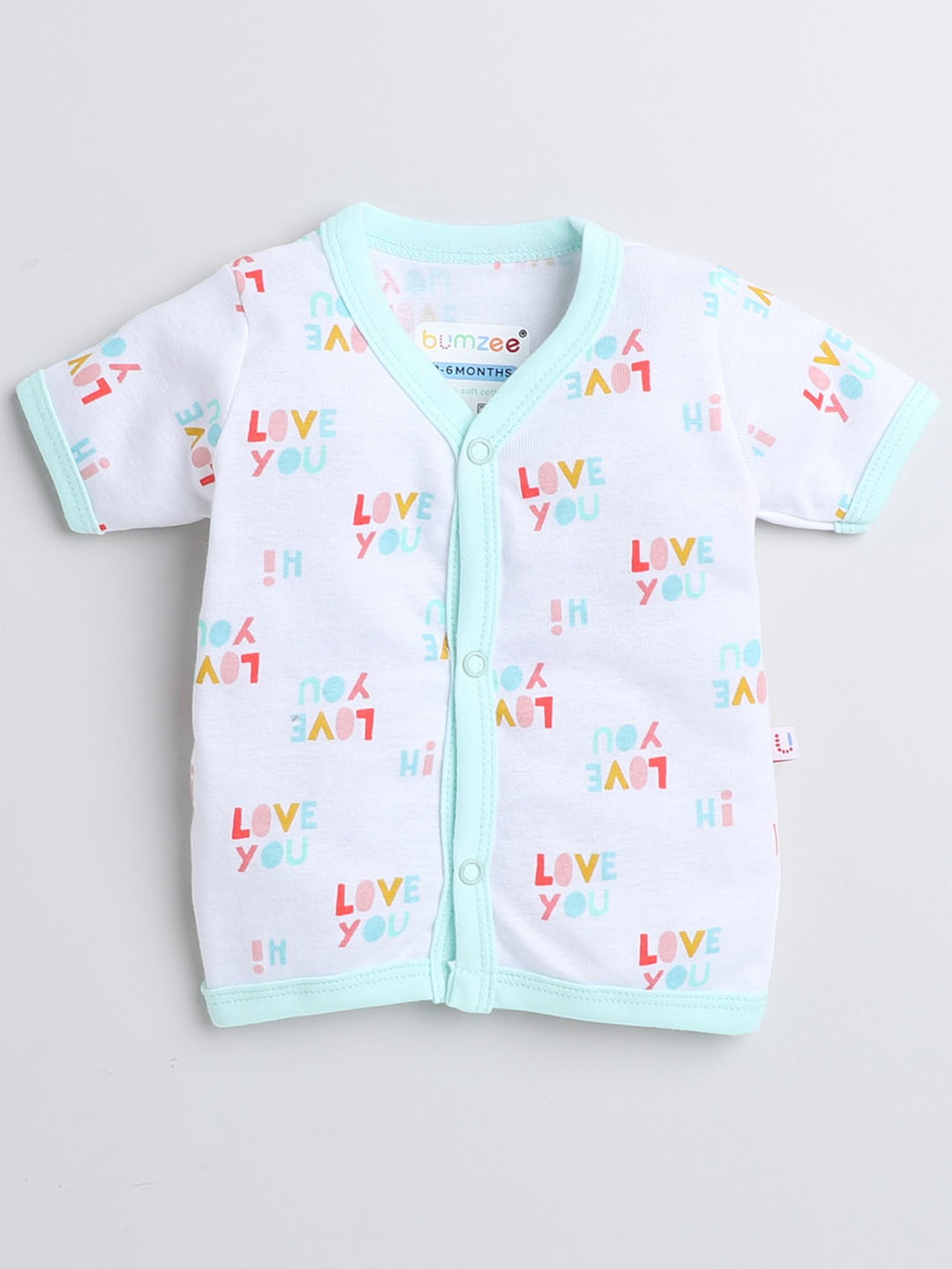 Bumzee Kids Blue & White Printed Jhablas (Pack Of 3)