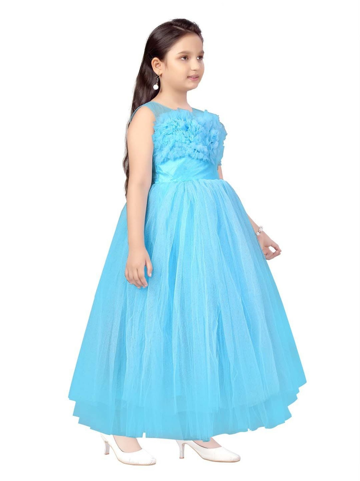 Aarika Kids Firozi Blue Flared Fit Gown
