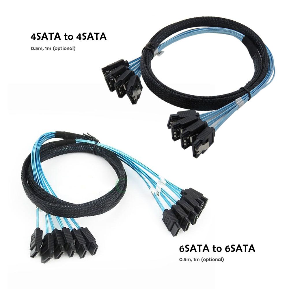 Weastlinks SATA III 6Gbps SAS Cable for Server SATA 7 Pin to SATA 7 Pin Hard Drive Data Cable 4SATA to 4SATA