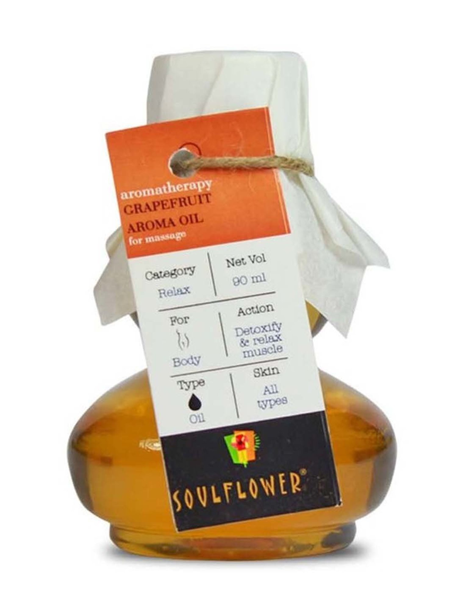 Soulflower Grapefruit Aroma Massage Oil - 90 ml