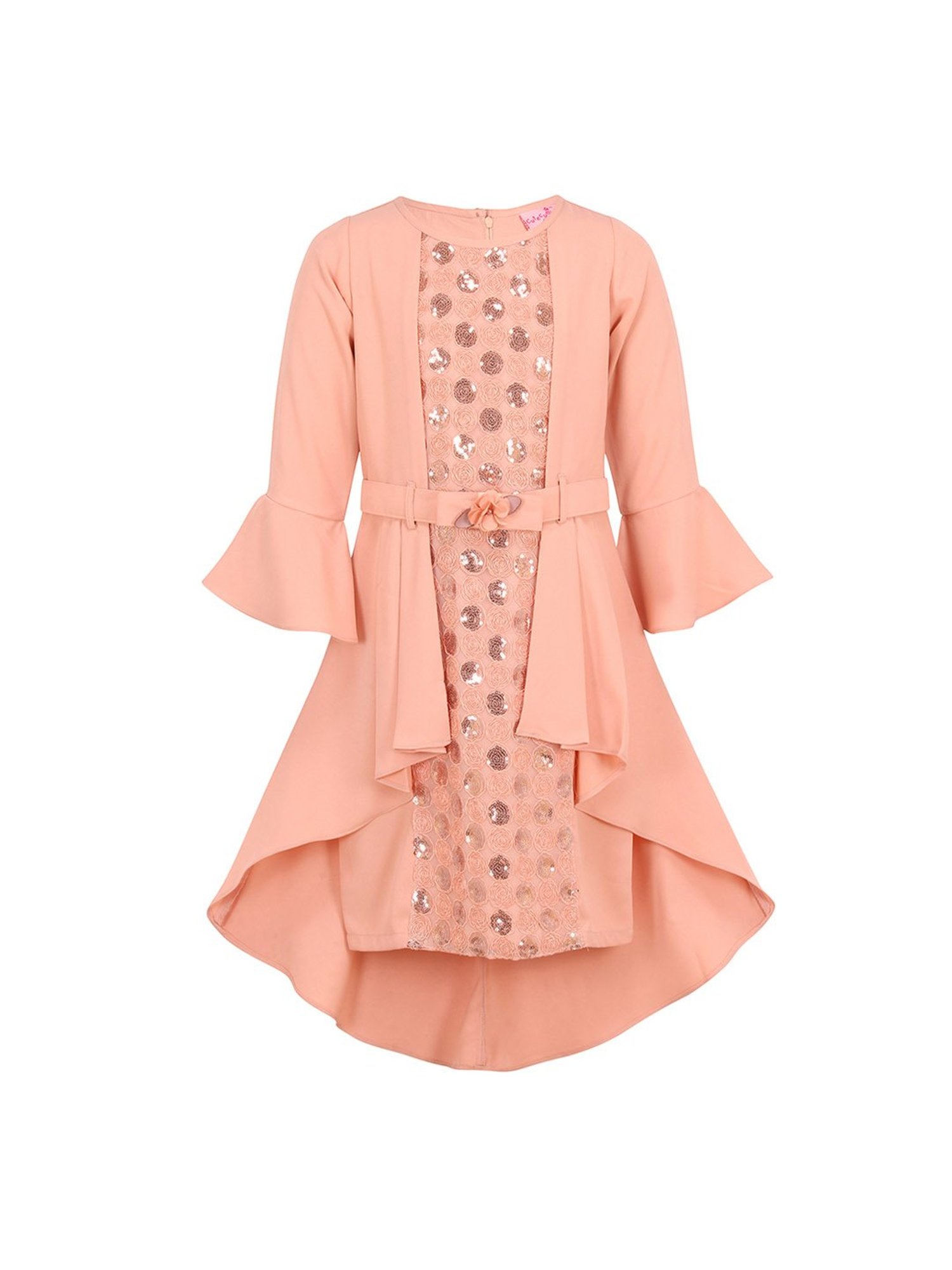 Cutecumber Kids Peach Embellished Dress