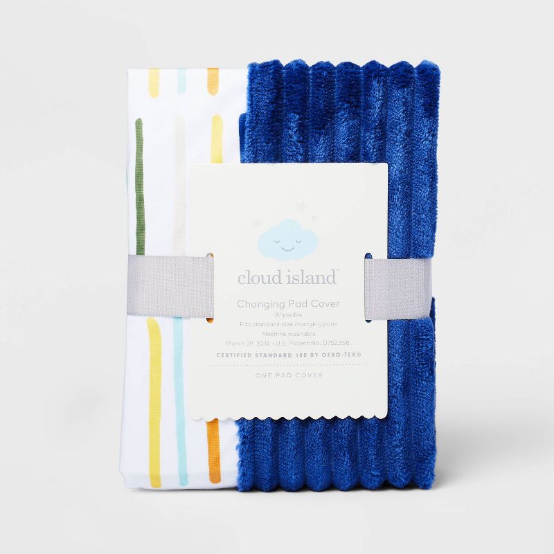 Wipeable Changing Pad Cover Dashes  - Cloud Island™ Navy