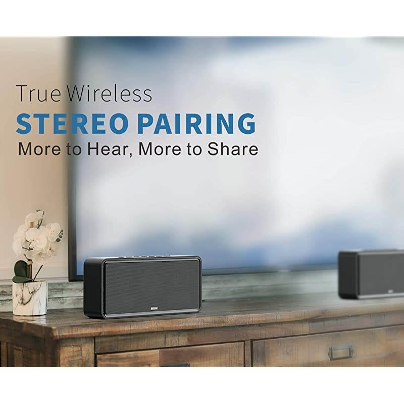 UpgradedBluetooth Home Speakers  SoundBoxXL 32W Bluetooth Speaker Louder Volume 20W Driver DSP Bass Technology with 12W Subwoofer Wireless Stereo Pairing Speaker for Indoor Outdoor Parties