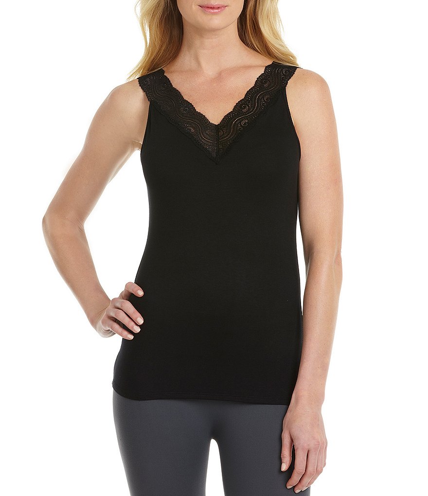 Modern Movement Reversible Lace-Trimmed Microfiber Camisole