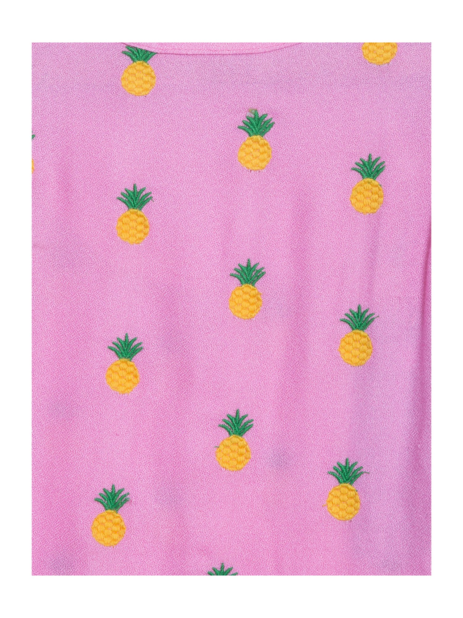 Elle Kids Pink Printed Dress With Belt