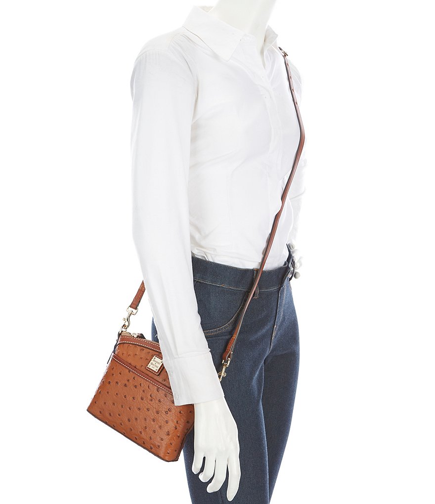 Dooney & Bourke Ostrich Collection Domed Crossbody Bag