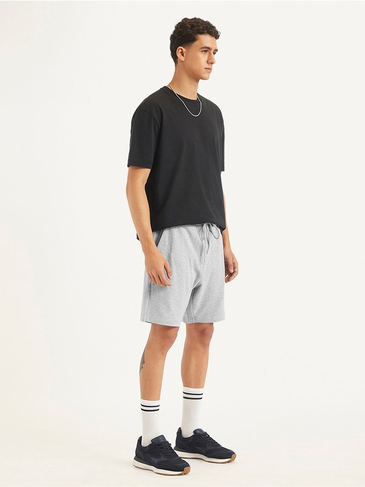 Levi's Light Grey Cotton Regular Fit Shorts