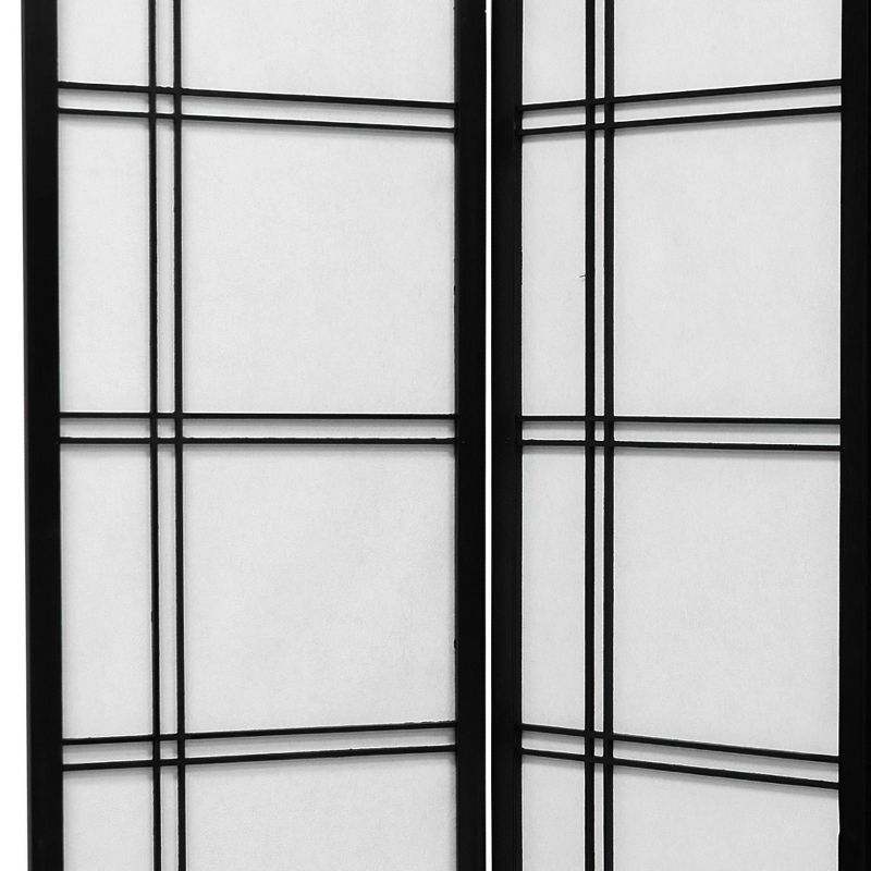 6 ft. Tall Double Cross Shoji Screen - Black (8 Panels)