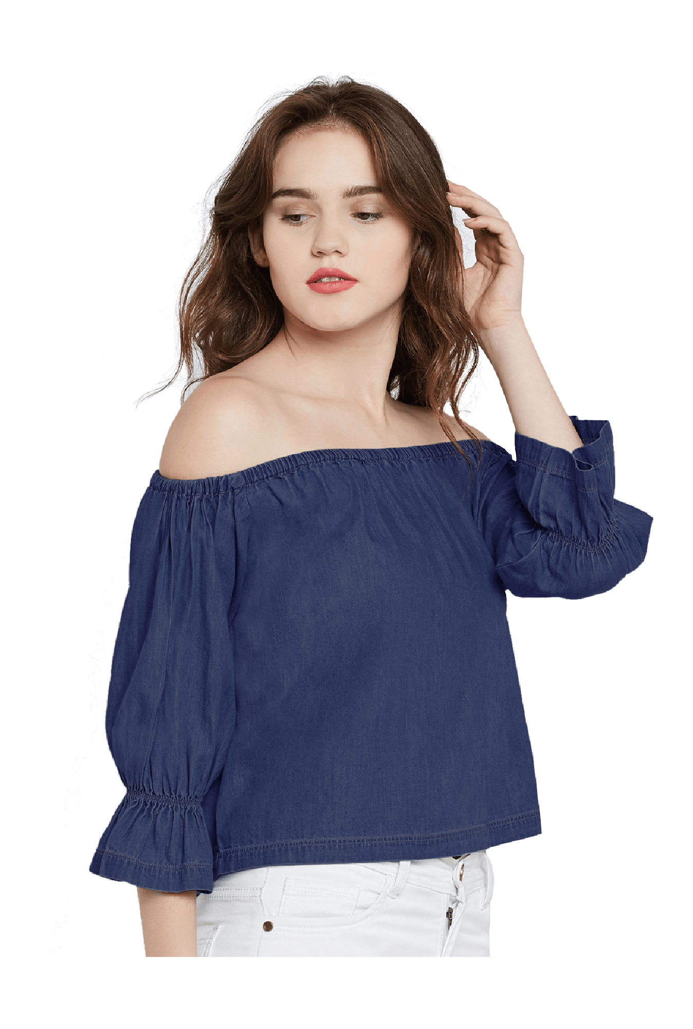 Miss Chase Blue Denim Top