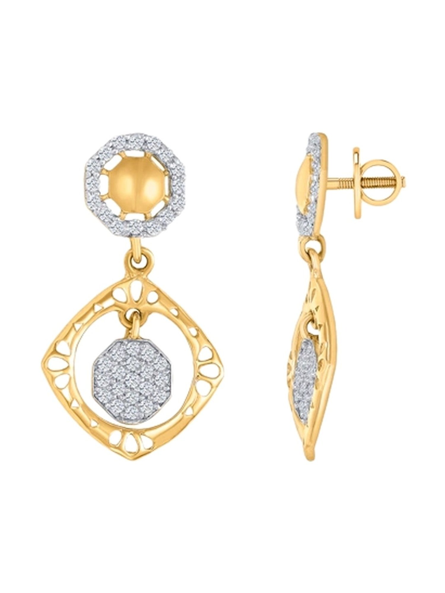 P.C. Chandra Jewellers 14 kt Gold Earrings
