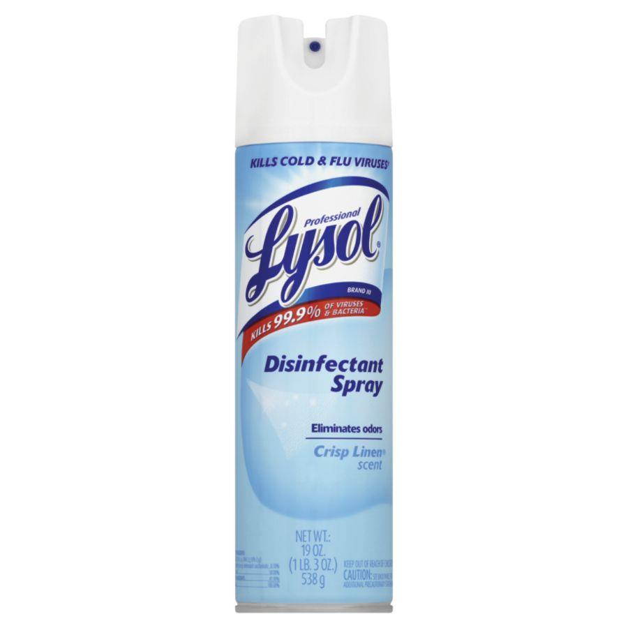 Professional Lysol Disinfectant Spray Crisp Linen 19oz Aerosol 12 Cans/Carton