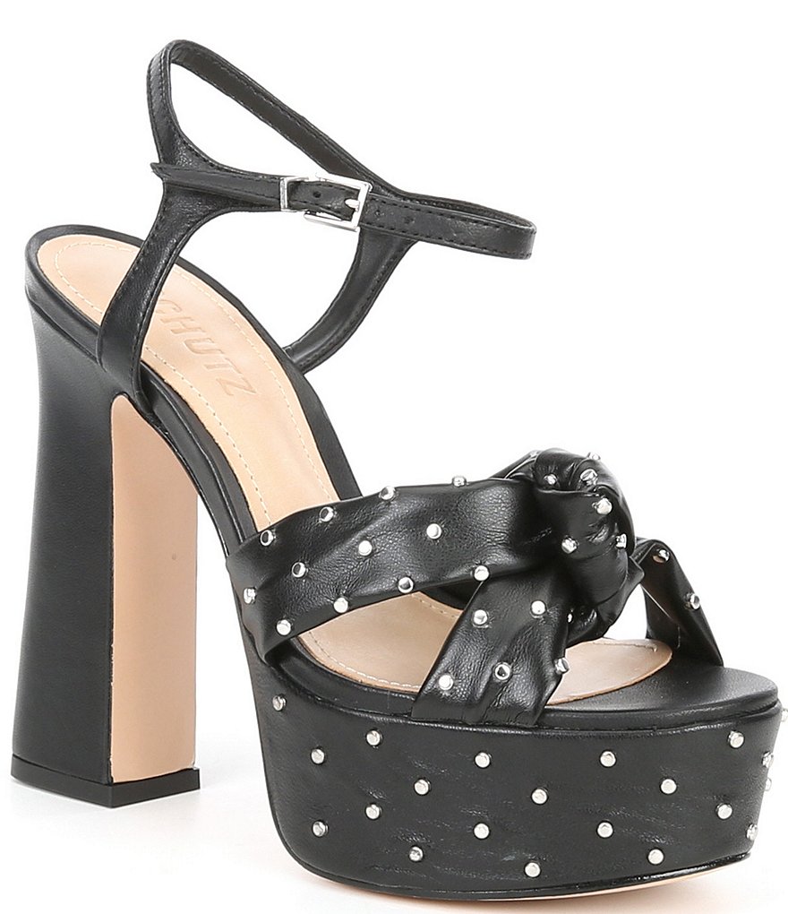 Schutz Bethina Studded Platform Knotted Sandals