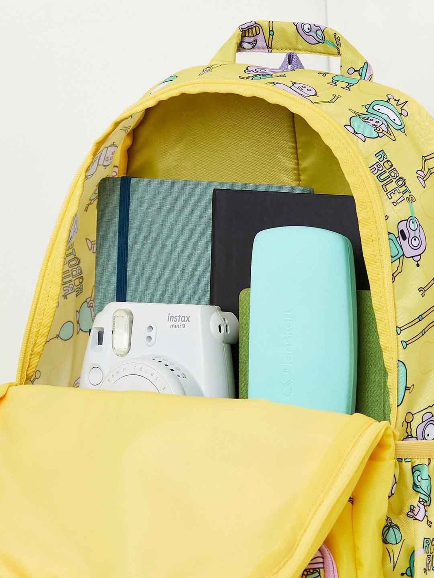 Wiki Back to School Champ 4 Yellow Polyester Printed Backpack - 22 Ltrs