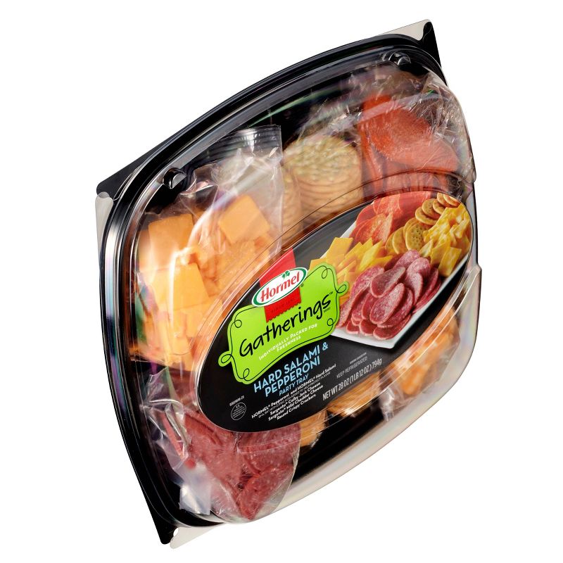 Hormel Sausage/Pepperoni/Cheddar/Colby Jack/Crackers Party Tray Meat and Cheese Platters - 28oz