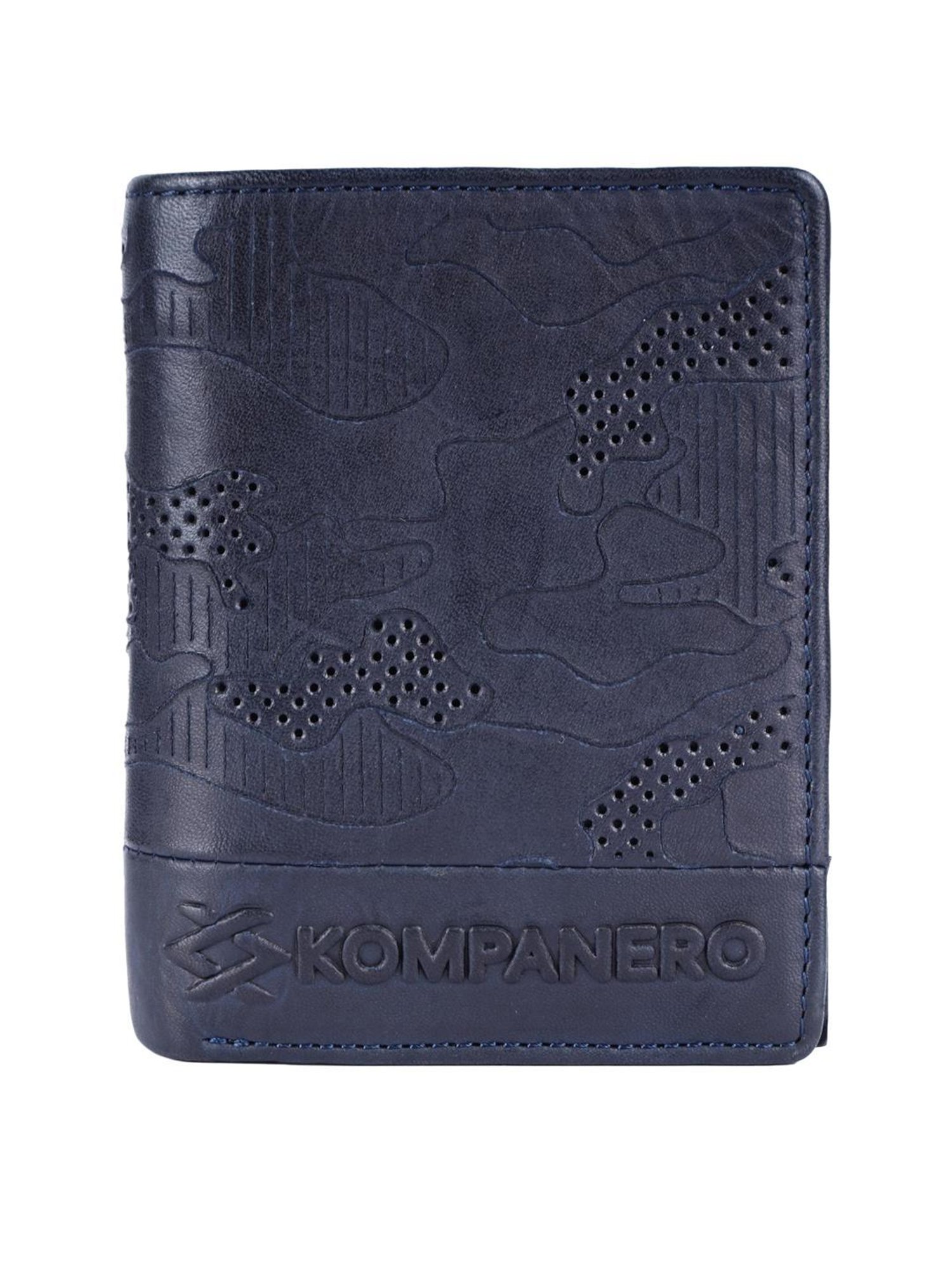 KOMPANERO Garrison Blue Printed Tri-Fold Wallet