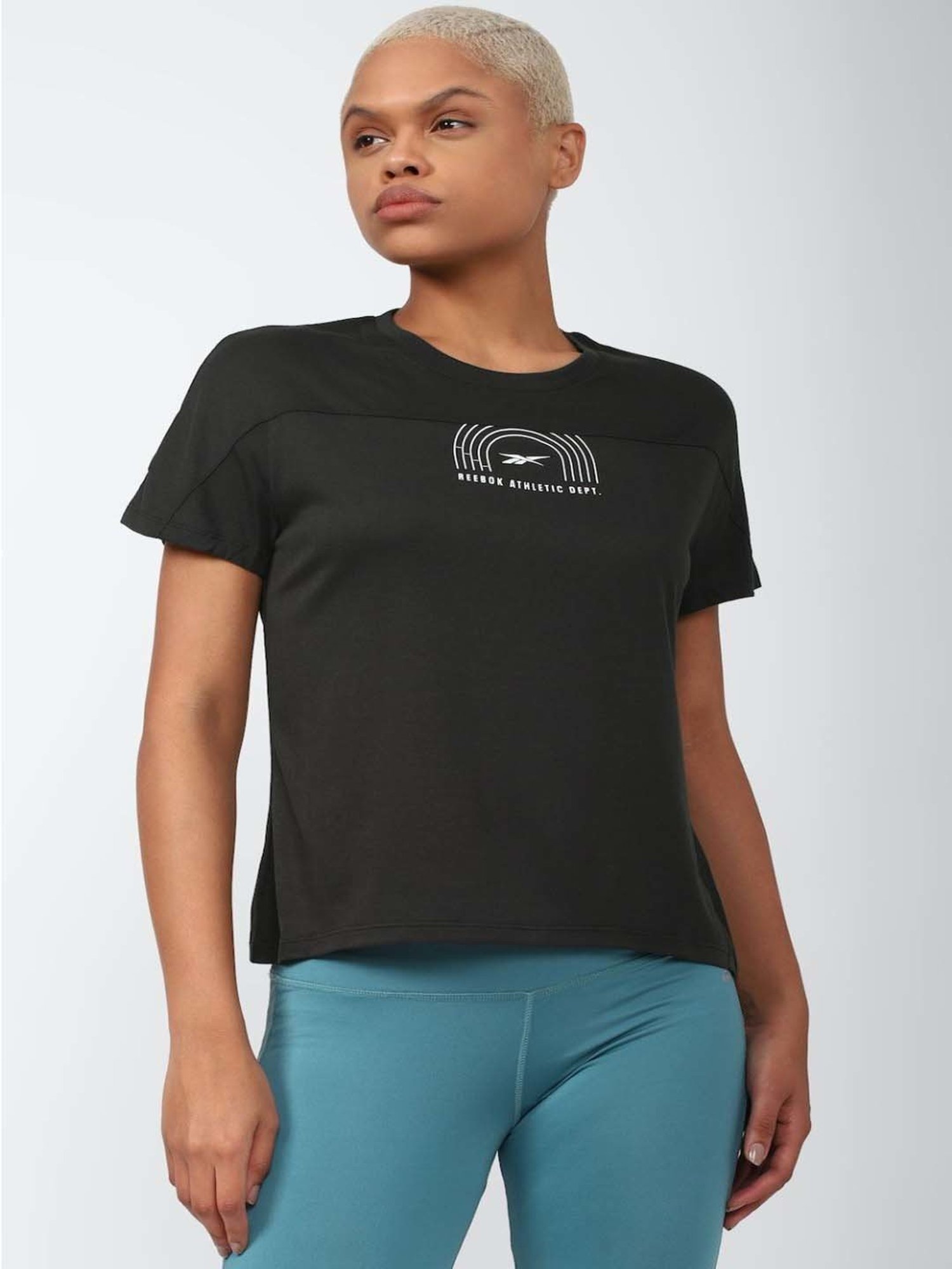 Reebok Black Graphic Print T-Shirt