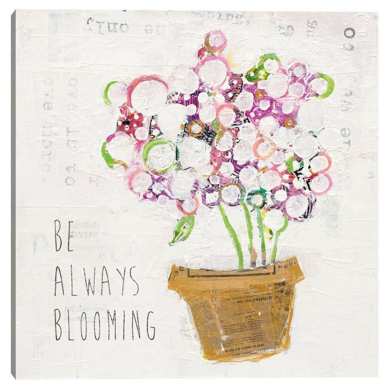 Be Always Blooming By Kellie Day Wrapped Unframed Canvas Art Print - Masterpiece Art Gallery