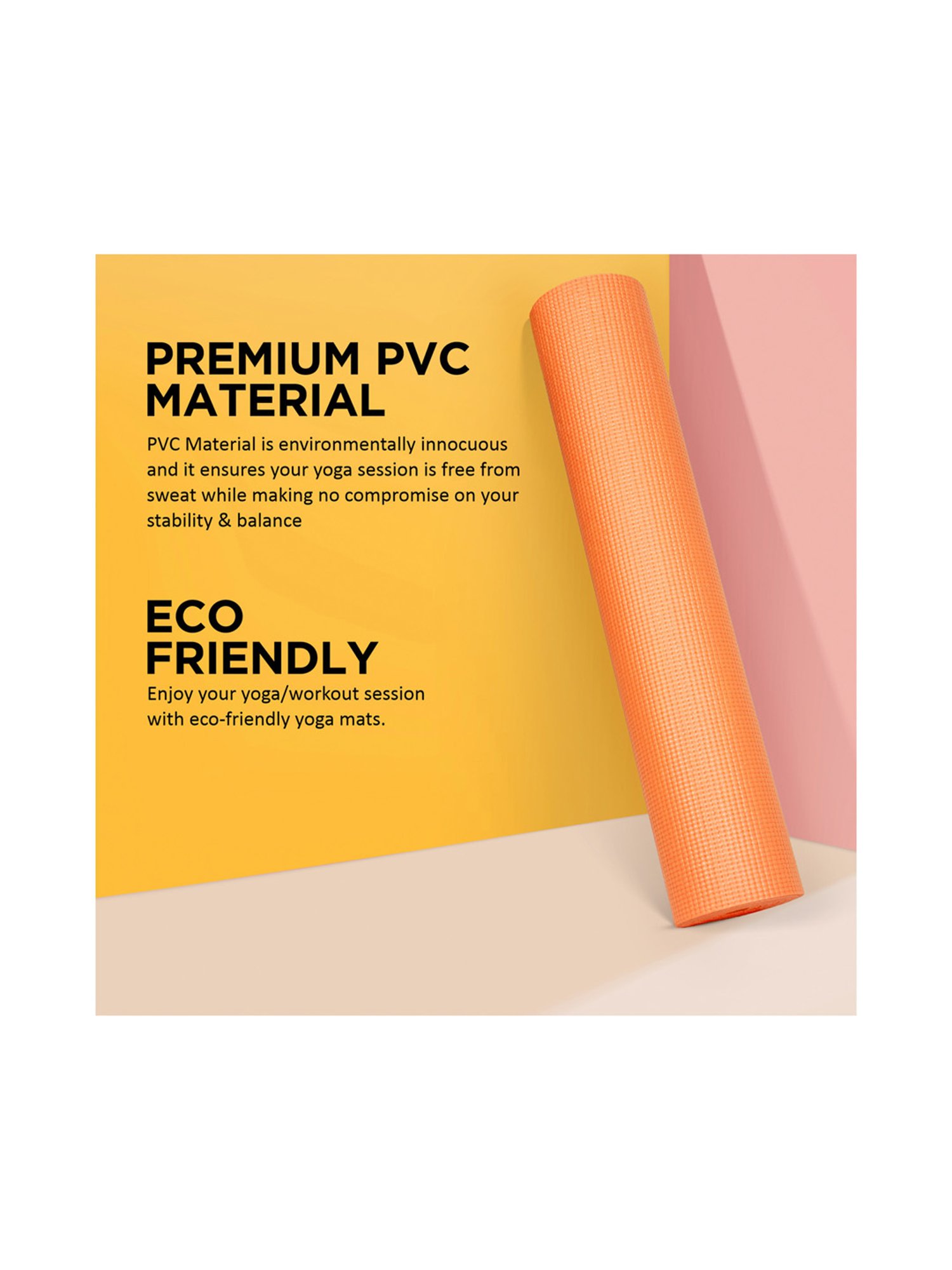 Vector X Non-Toxic Phthalate Free Yoga Matt (Orange) Size - 6MM