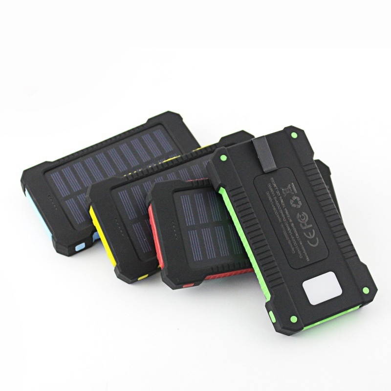 10000mAh Power Bank Waterproof Shock Drop Resistance Dual USB Travel Solar Charger PowerBank For Android Smart Phone