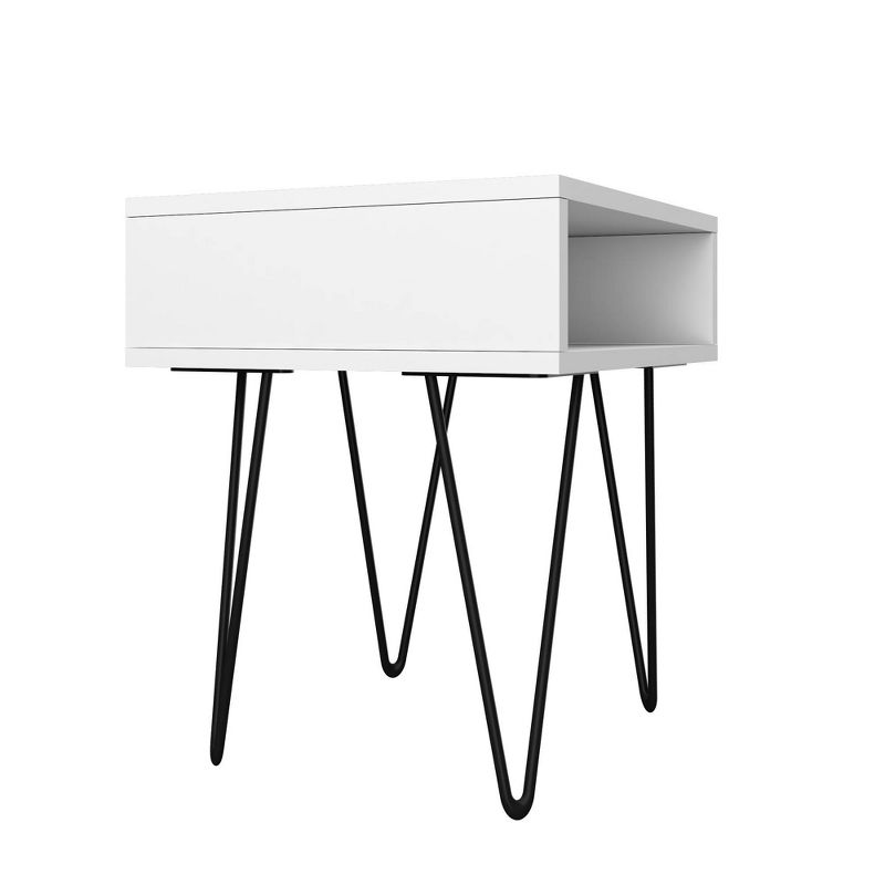 14.96" Nolita End Table with 1 Cubby White - Manhattan Comfort
