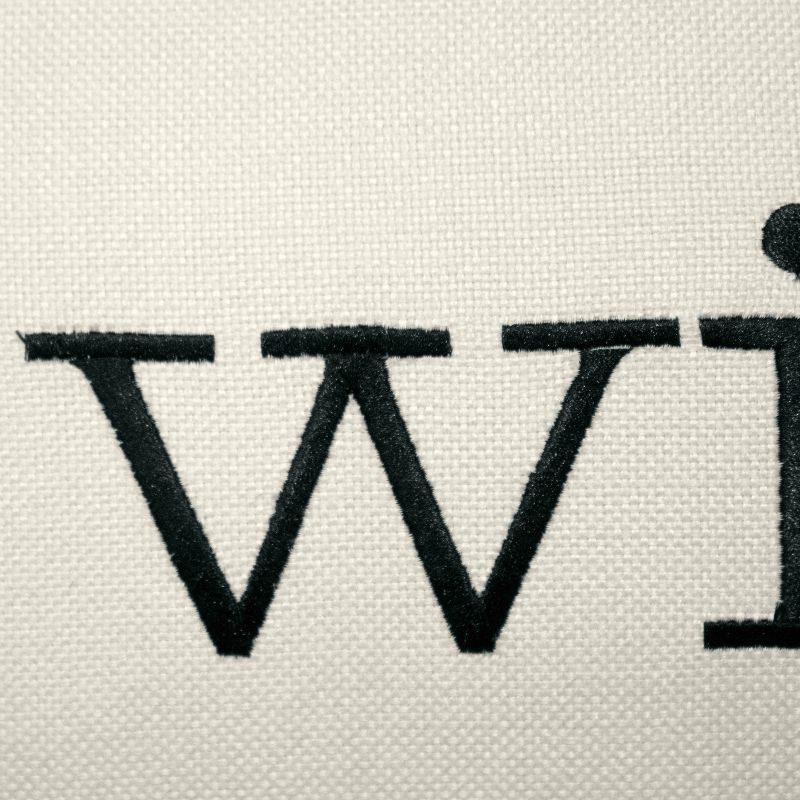 12"x20" Celebrations Wife Embroidered Lumbar Throw Pillow Oyster/Black - Edie@Home