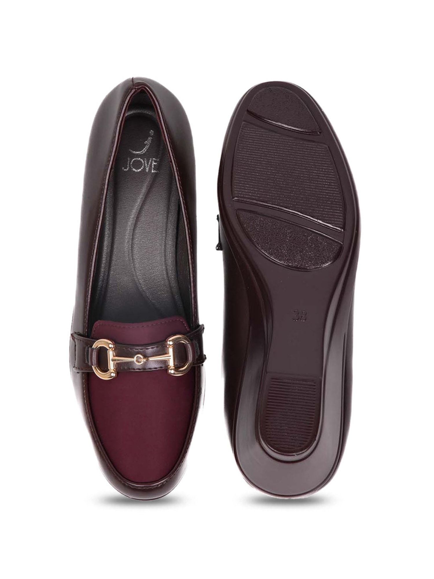 Jove Women's Wine Wedge Loafers