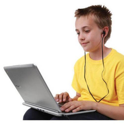 Califone E3 Stereo Earbuds With Inline Volume Control - Black