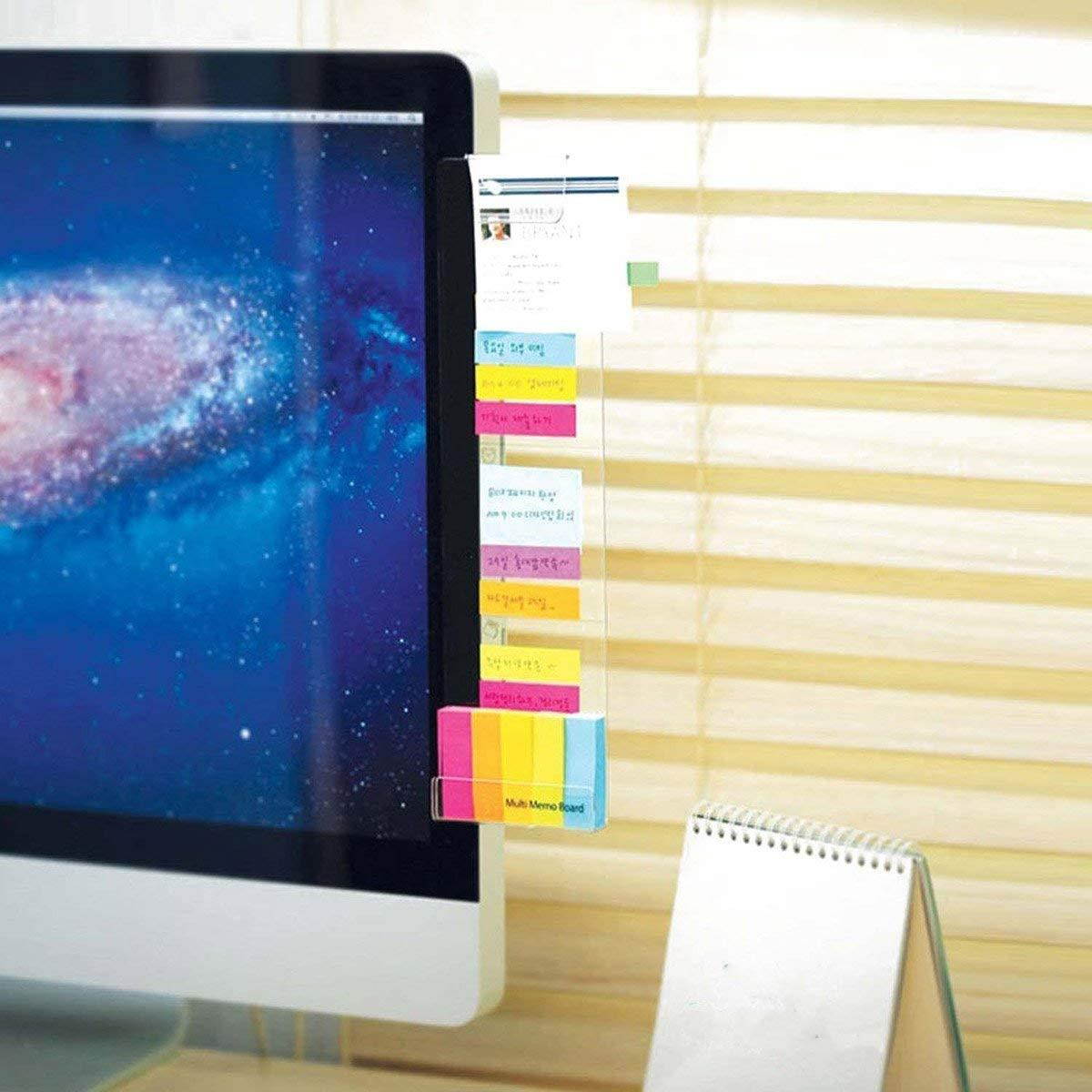 LRZCGB Monitor Memo Board, Acrylic Message Memo Boards Sticky Reminder for Computer Monitors Screen(Right)