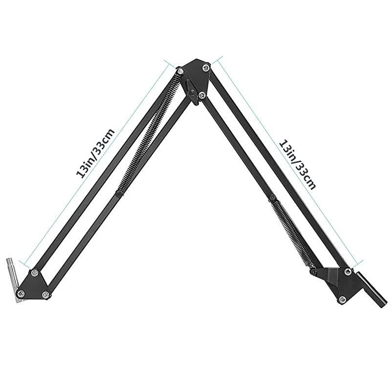 Professional Studio Broadcasting Recording Condenser Microphone & NW- 35 Adjustable Recording Microphone Suspension Scissor Arm Stand with Shock Mount and Mounting Clamp Kit