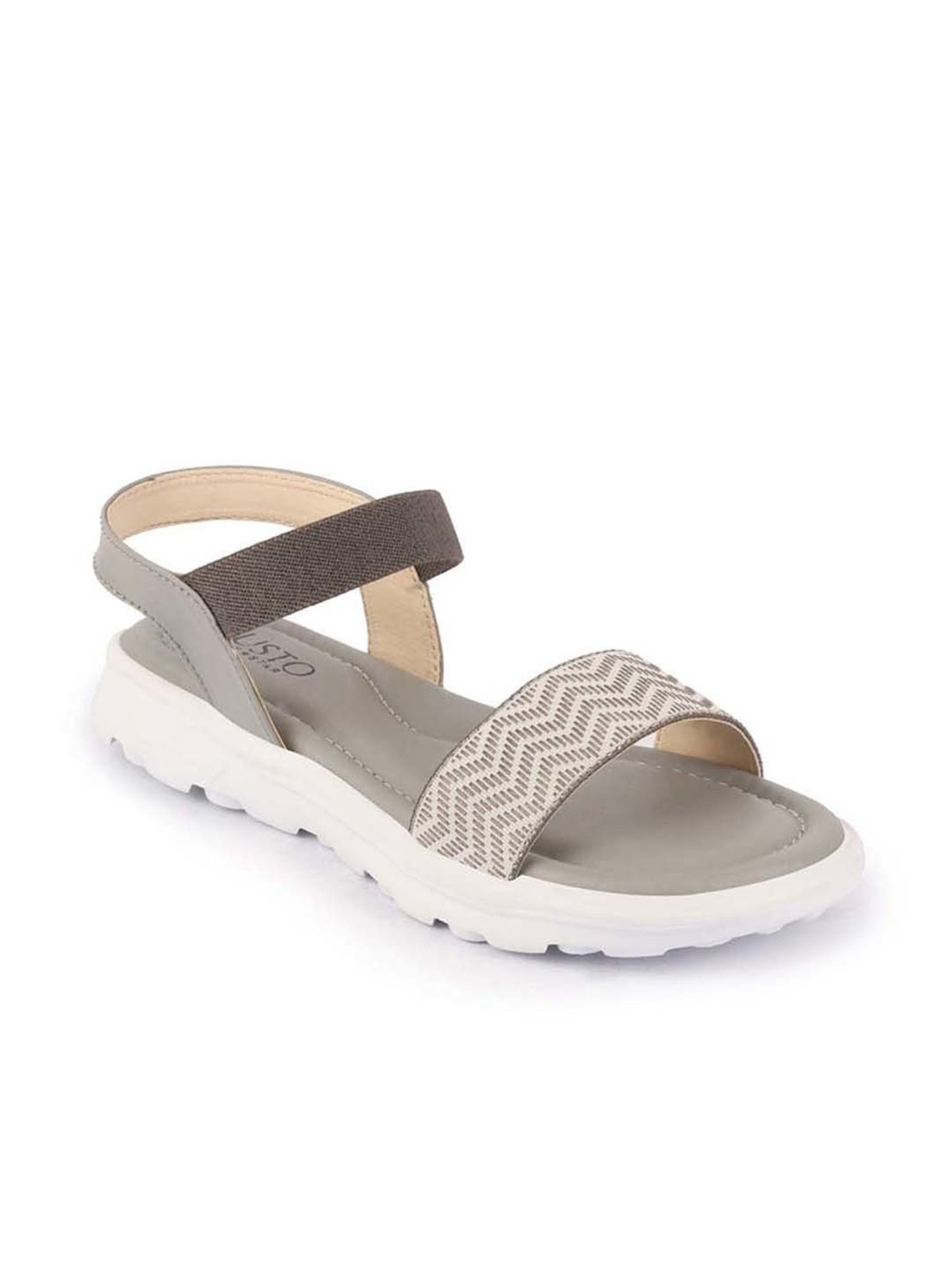 Fausto Women's Grey Ankle Strap Wedges