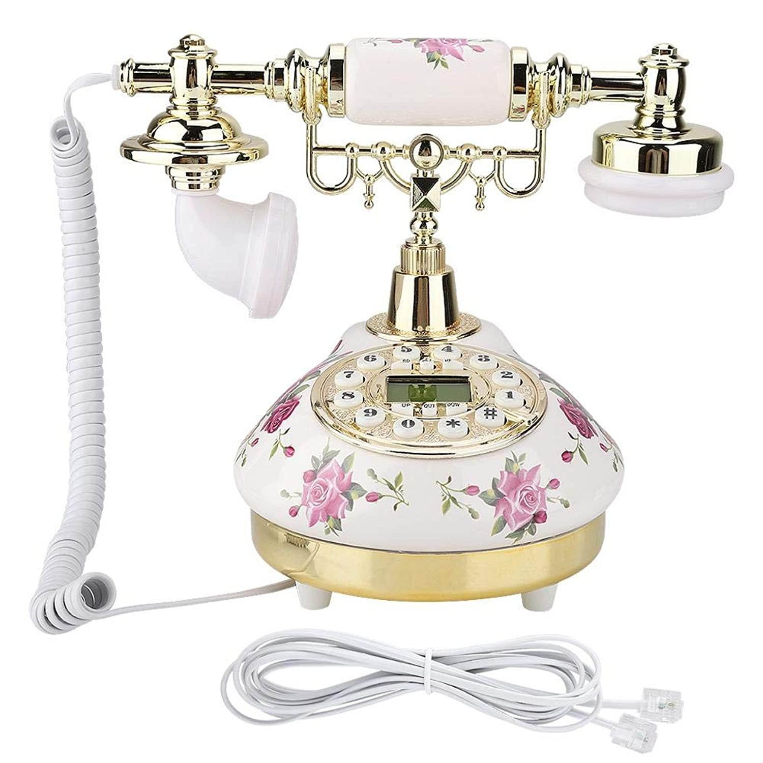 Tosuny Corded Phone, Desk Phone MS-9101 Vintage Retro Imitation Antique Telephone with Caller ID System Wired Telephone for Home Office Use