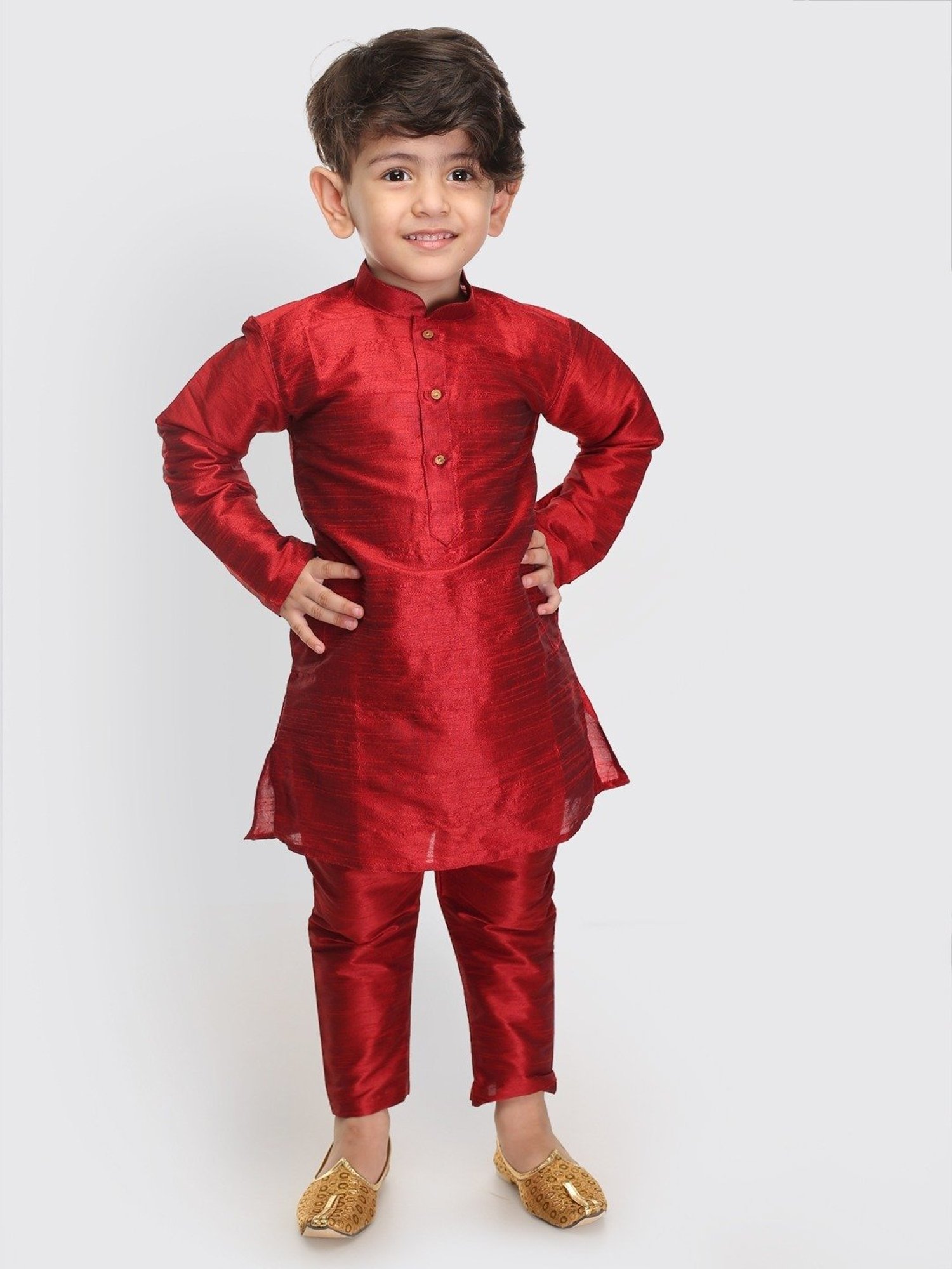 VASTRAMAY SISHU Maroon Straight Fit Kurta Set