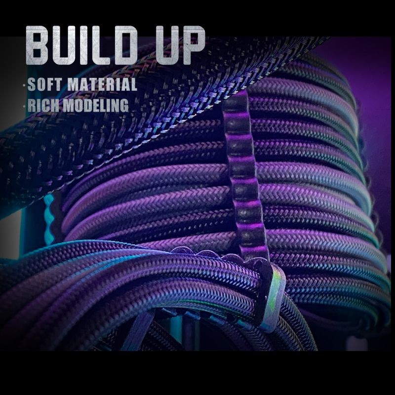 Graphics Card 6+2Pin 8Pin Male to Male Adapter Power Cable for Great Wall Dragon Module Power Supply with Net Cover,Black,about 58cm