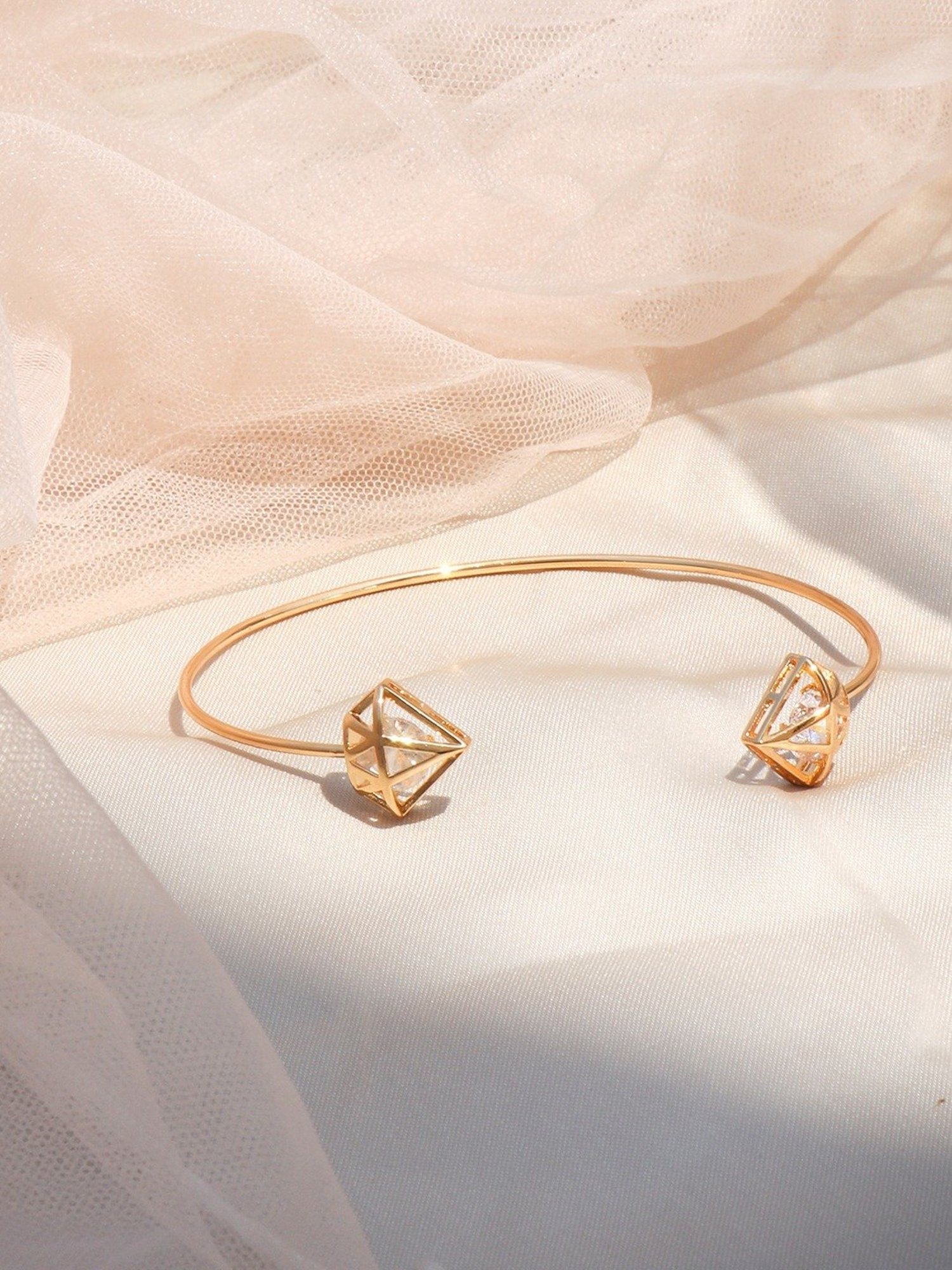 Joker & Witch Golden Gem Shaped Open Flexible fit Bracelet