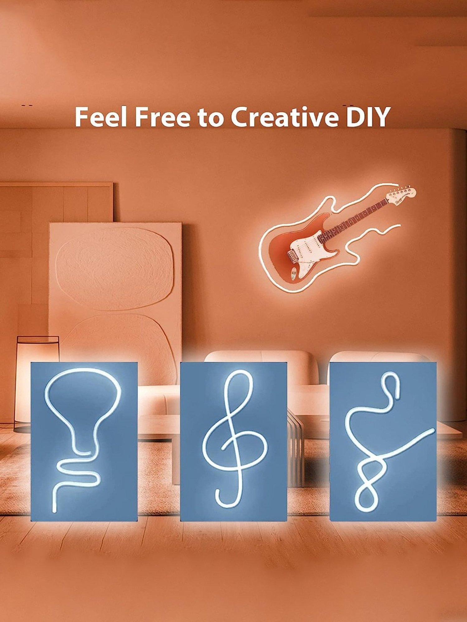 Xergy LED Neon Strip Lights 5Mtr, IP67 Waterproof Neon Rope Light for Home Decoration (Orange)