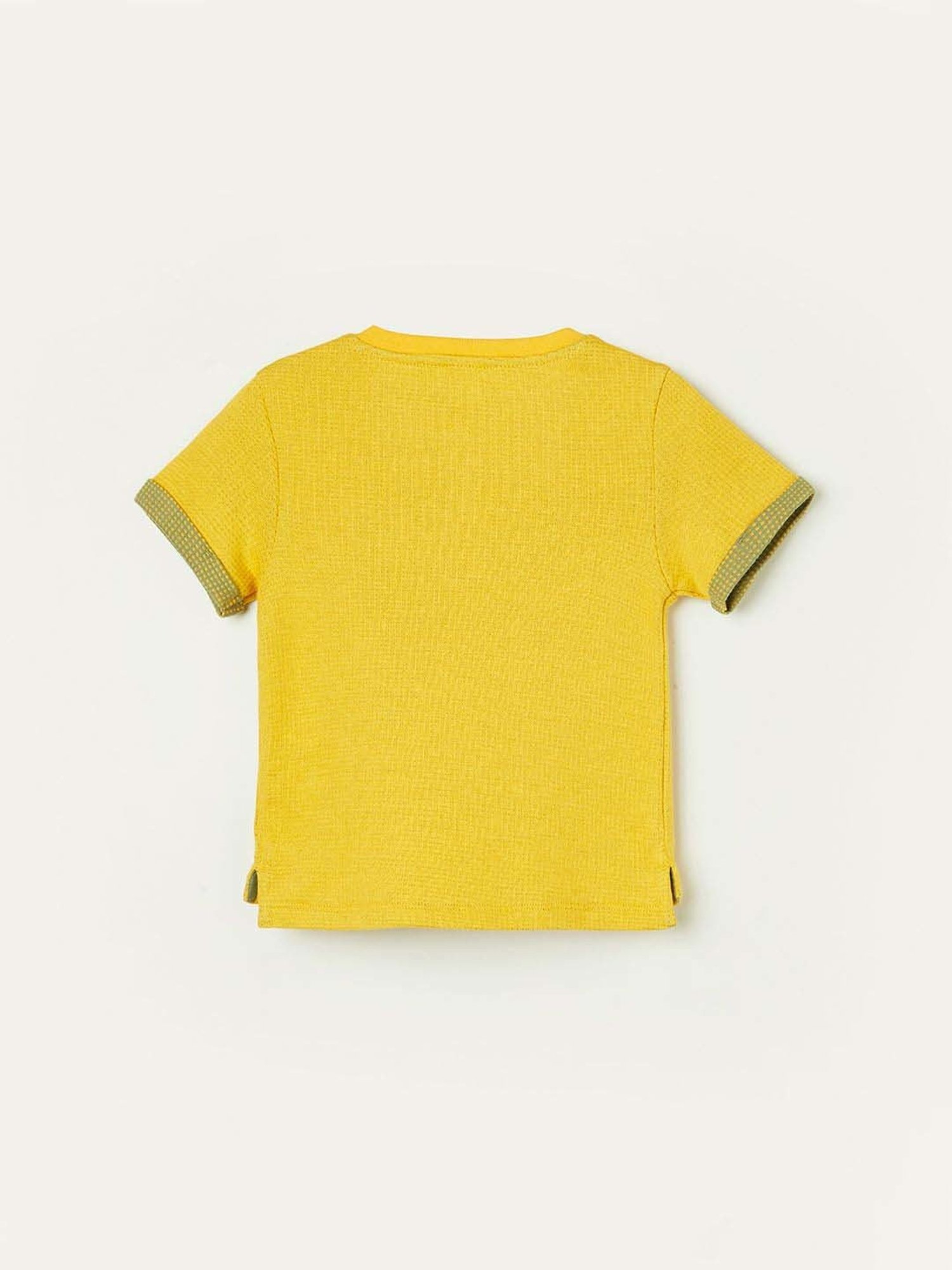 Juniors by Lifestyle Mustard Cotton Applique T-Shirt