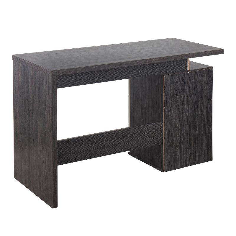 Quinn Contemporary Computer Desk Wood Charcoal/White - LumiSource
